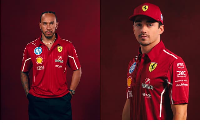 Lewis Hamilton - Charles Leclerc - uniforme Ferrari