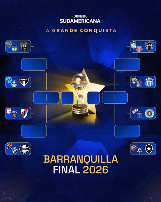 Cruzamento do masta-mata da Copa Sul-Americana 2026 (Foto: Divulgação/Conmebol)