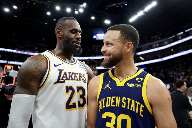 Los Angeles Lakers x Golden State Warriors - LeBron James e Stephen Curry
