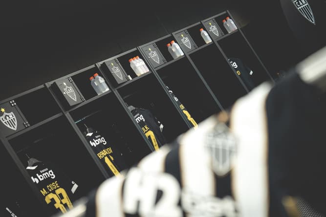 Vestiário do Atlético contra o CAP (Foto: Pedro Souza / Atlético)