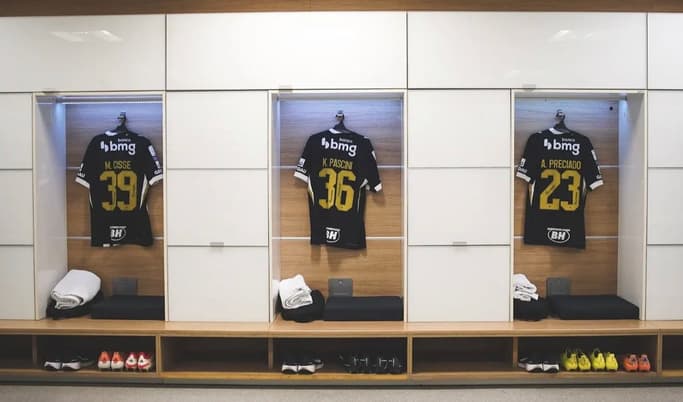 vestiário Atlético x Corinthians (Foto: Pedro Souza / Atlético)
