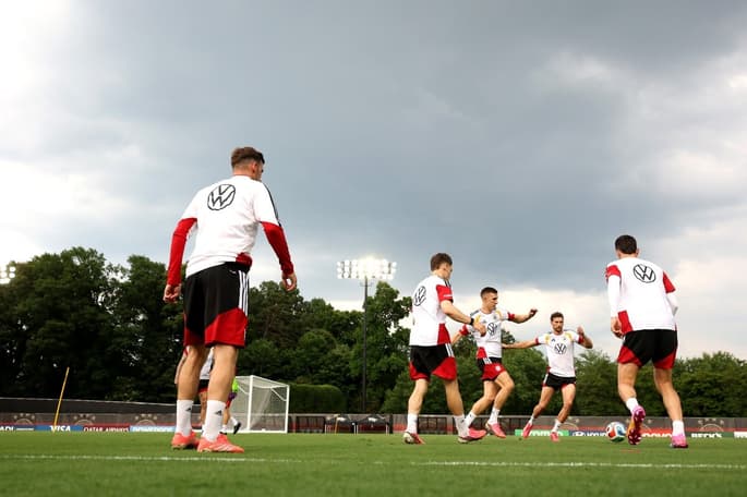 Alemanha treino de preparação para a Copa do Mundo Alexander Hassenstein/Getty Images/AFP (Photo by ALEXANDER HASSENSTEIN / GETTY IMAGES NORTH AMERICA / Getty Images via AFP)