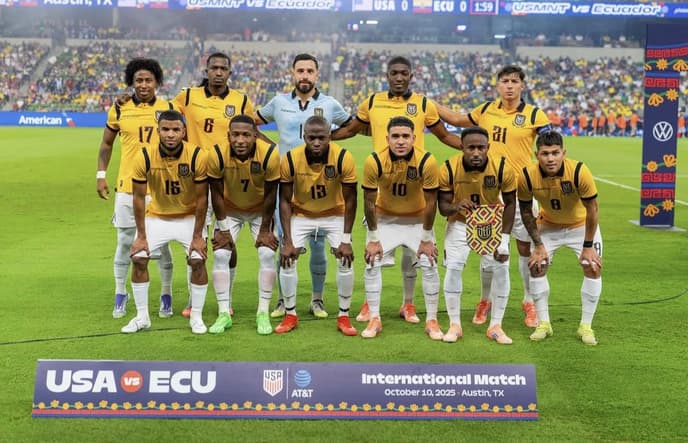 Seleção do Equador com Alan Franco e Preciado (reprodução Instagram Alan Franco)