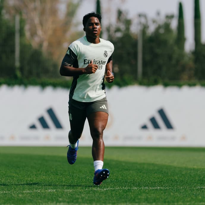 Endrick durante treino do Real Madrid no CT de Valdebebas (Foto: Reprodução/Instagram)