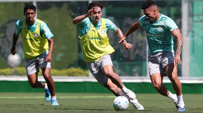 Paulinho durante treino do Palmeiras