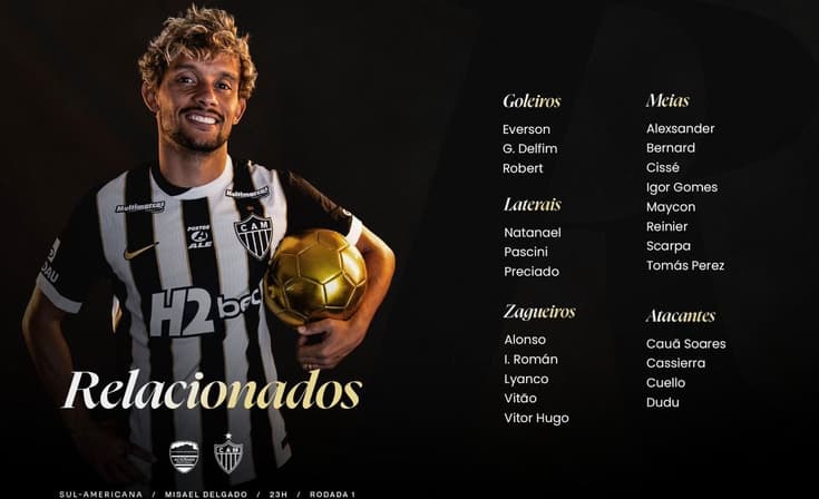 Relacionados Atlético x Puerto Cabello (reprodução Atlético)