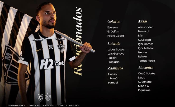 lista de relacionados Atlético x Cienciano