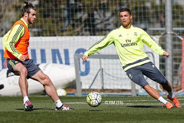 Bale e Cristiano Ronaldo - Treino do Real Madrid