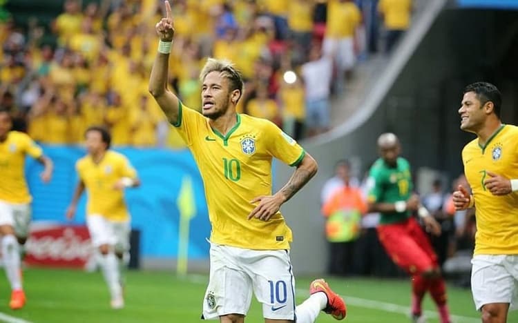 Copa do Mundo de 2014 (Brasil) Brasil 4 x 1 Camarões - 23 de junho Neymar (2), Fred e Fernandinho