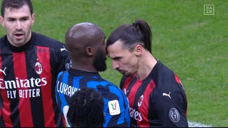 Inter de Milão x Milan - Briga entre Lukaku e Ibrahimovic