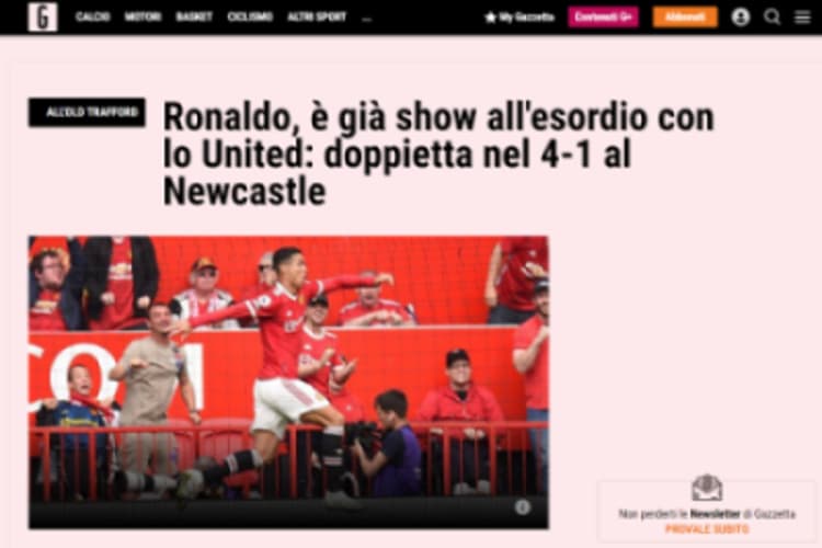 La Gazzetta dello Sport - Cristiano Ronaldo