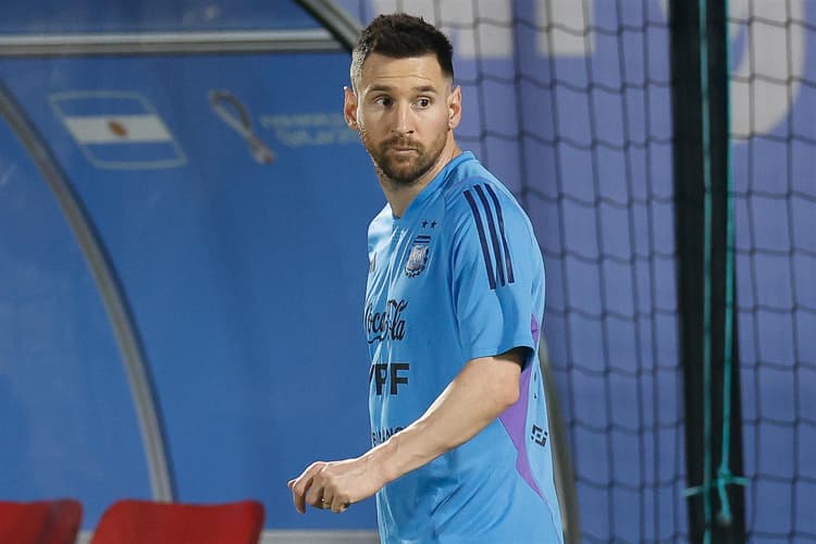 Messi em treino da Argentina