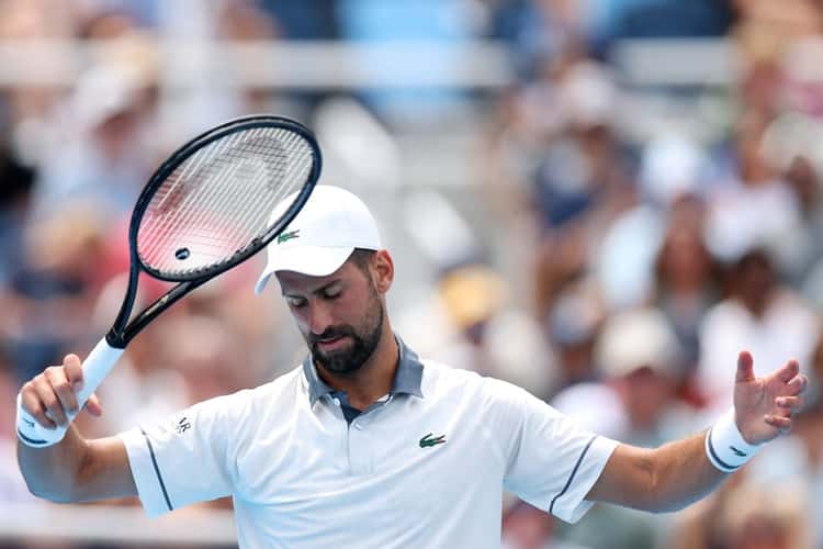 A frustração de Novak Djokovic na derrota para Tirante em Cincinnati