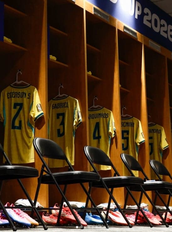 Vestiário da Seleção Brasileira preparado para Brasil x Escócia