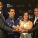 Edwin Moses, Daniel Dias, Marcia Lins e Emerson Fittipald, durante o Prêmio Laureus 2012 (Foto: Cleber Mendes/LANCE!Press)
