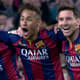 Suárez, Neymar e Messi: trio mais mortal da história do Barça (Foto: AFP)