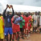 Jogadores comemoram título em torneio da prisão de Luzira Upper, em Uganda