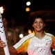 Campeã olímpica Sarah Menezes foi a atração do revezamento da tocha em Parnaíba, no Piauí