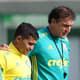 Dudu e Cuca conversaram no treino de sábado, na Academia de Futebol (Foto: Cesar Greco)&nbsp;