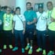 Parte da delegação brasileira de boxe olímpico posa após sorteio no Rio de Janeiro