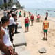 Elenco treinou nesta terça-feira na praia de Boa Viagem, em Recife&nbsp;