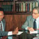 Pelé conversa com o então presidente do Brasil Fernando Henrique Cardoso