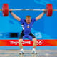 Andrei Rybakou, prata em Pequim no levantamento de peso.