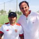 Rogério Ceni - No Sevilla, com o técnico Jorge Sampaoli