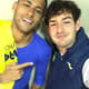 Neymar e Pato após a partida entre Barcelona e Villarreal