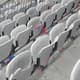 Cadeiras destruídas na Arena Corinthians após briga entre chilenos e PMs