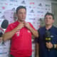 Zé Ricardo em entrevista coletiva na Vila Belmiro