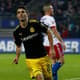 Pulisic comemora gol da vitória do Borussia Dortmund sobre o Hamburgo