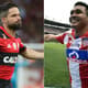 Diego (Flamengo) e Téo Gutiérrez (Junior Barranquilla) são os destaques do confronto entre brasileiros e colombianos. Veja na galeria outros duelos do Fla contra equipes 'cafeteras'