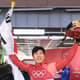 O sul-coreano Yun Sung-Bin e seu capacete inspirado no Homem de Ferro (Crédito: AFP)