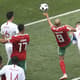 Cristiano Ronaldo fez o único gol do triunfo de Portugal sobre Marrocos