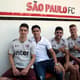 Luiz Araújo ao lado de Shaylon, Liziero e Lucas Fernandes - todos formados em Cotia