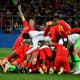 Seleção inglesa comemora vaga nas quartas de final após disputa por pênaltis. Veja imagens do duelo em Moscou