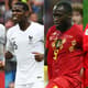 Montagem Mbappé, Pogba, Lukaku e Fellaini