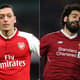 Montagem - Özil (Arsenal) e Salah (Liverpool)