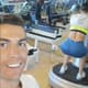 Cristiano Ronaldo treina com mulher e filho