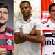 Montagem - Arrascaeta (Flamengo), Carlos Eduardo (Palmeiras) e Pablo (São Paulo)