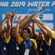 Seleção brasileira masculina comemora o título da Copa Uana de polo aquático