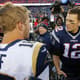 Os quarterbacks Tom Brady e Jared Goff se encontram.