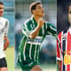 Montagem do Rivaldo com as camisas do Corinthians, do Palmeiras e do São Paulo