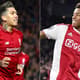Montagem Firmino(Liverpool)/David Neres (Ajax)