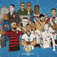 Ilustrações dos 20 clubes do Brasileirão foram destaques em rede social; veja (nesta galeria) todos os jogadores desenhados&nbsp;