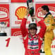 Ayrton Senna celebra no GP Brasil de 1993