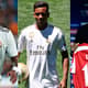 Montagem - Vinicius Júnior (Real Madrid), Rodrygo (Real Madrid) e Rean Lodi (Atlético de Madrid).
