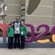 Os maratonistas brasileiros Valdilene Silva, Wellington da Silva e Andreia Hessel na Vila Olímpica do Pan (Divulgação/CBAt)