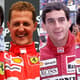 Charles Leclerc, Michael Schumacher e Ayrton Senna (da esq. para a dir.). Natural de Mônaco, atual piloto da Ferrari venceu não apenas sua primeira corrida na categoria como obteve a segunda vitória na prova seguinte, em Monza. Ele desponta como novo queridinho da F-1.